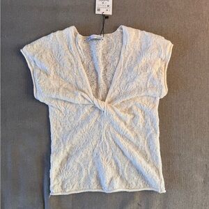 NWT Zara Lace Knit Twist Top